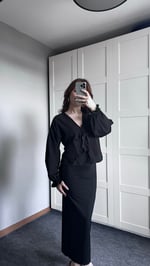 Pinterest Kalp Detay Gömlek Siyah