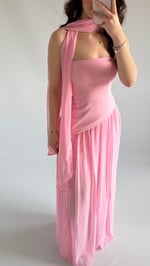 Pookie Fularlı Elbise Pembe