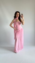 Pookie Fularlı Elbise Pembe