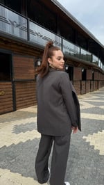 Premium Antrasit Titanyum Vatkalı Ceket