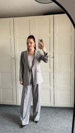 Premium Naturel Gri Vatkalı Ceket