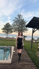 Pul Payetli Kısa Mini Etek Siyah