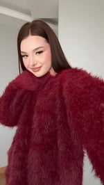 Püsküllü Yumuşak Kazak Bordo