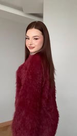 Püsküllü Yumuşak Kazak Bordo