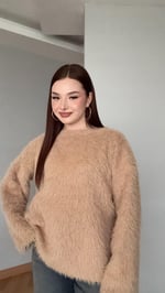 Püsküllü Yumuşak Kazak Gri