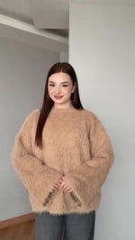 Püsküllü Yumuşak Kazak Gri