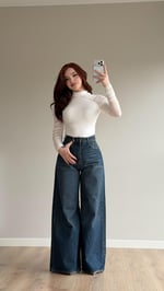 Quality Geniş Baggy Yeşil Tint Pantolon 
