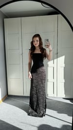 Rachel Bordo Saten Elbise