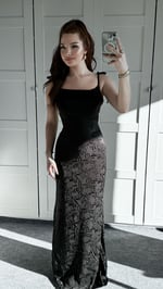 Rachel Siyah Saten Elbise