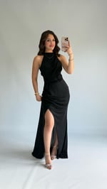 Rebekah Sıfır Kol Abiye Siyah