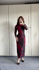 Reina Bordo Tül Elbise 