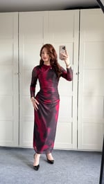 Reina Bordo Tül Elbise 