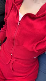 Ronessme Crop Hırka Takım Kırmızı
