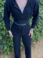Ronessme Crop Hırka Takım Lacivert 