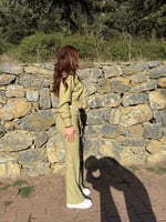 Ronessme Crop Hırka Takım Yeşil