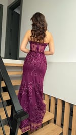 Rose Balık Abiye Mor