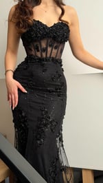 Rose Balık Abiye Siyah