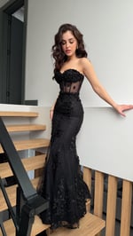 Rose Balık Abiye Siyah