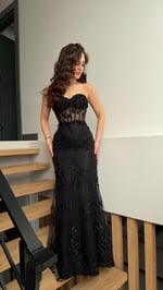 Rose Balık Abiye Siyah