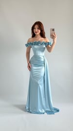 Roseline Çiçekli Abiye Bebe Mavisi