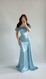 Roseline Çiçekli Abiye Bebe Mavisi