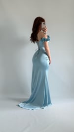 Roseline Çiçekli Abiye Bebe Mavisi