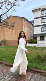 Sakallı Yumuşak Maxi Hırka Beyaz