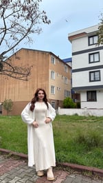Sakallı Yumuşak Maxi Hırka Beyaz