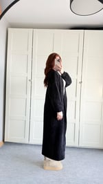 Sakallı Yumuşak Maxi Hırka Siyah