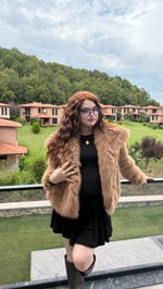 Şal Yaka Oversize Kürk Sütlü Kahverengi