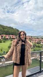 Şal Yaka Oversize Kürk Sütlü Kahverengi