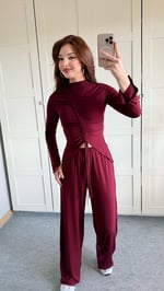 Sandy Büzgülü Takım Bordo