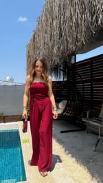 Sandy Straplez Takım Bordo