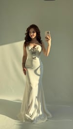 Selena Taşlı Fiyonk Abiye Beyaz