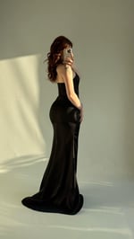 Selena Taşlı Fiyonk Abiye Siyah