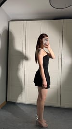 Simli Straplez Şortlu Mini Elbise Siyah