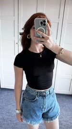 Siyah Sandy Tişört 