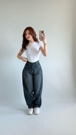 Skay Bel Tokalı Baggy Pantolon Koyu Lacivert 
