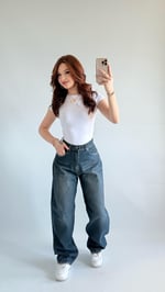 Skay Bel Tokalı Baggy Pantolon Koyu Lacivert 
