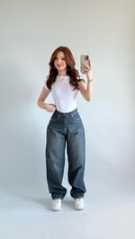 Skay Bel Tokalı Baggy Pantolon Koyu Lacivert 