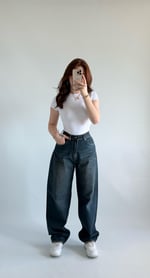 Skay Bel Tokalı Baggy Pantolon Koyu Lacivert 
