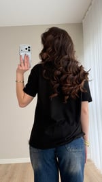 Soft Line Oversie V Yaka Tişört Siyah