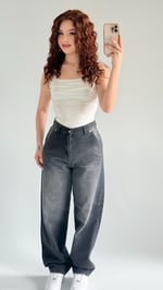 Staight Jean Pantolon Füme