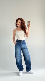 Staight Jean Pantolon Koyu Mavi