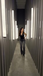Star Parılıtılı Plazzo Pantolon  Füme
