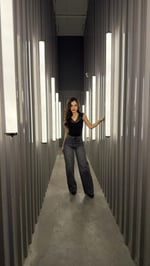 Star Parılıtılı Plazzo Pantolon  Füme
