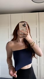 Straplez Fitilli Crop Lacivert 