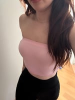 Straplez Fitilli Crop Toz Pembe