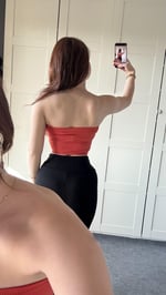 Straplez Fitilli Crop Turuncu