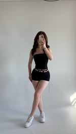 Straplez Mini Şort Takım Siyah